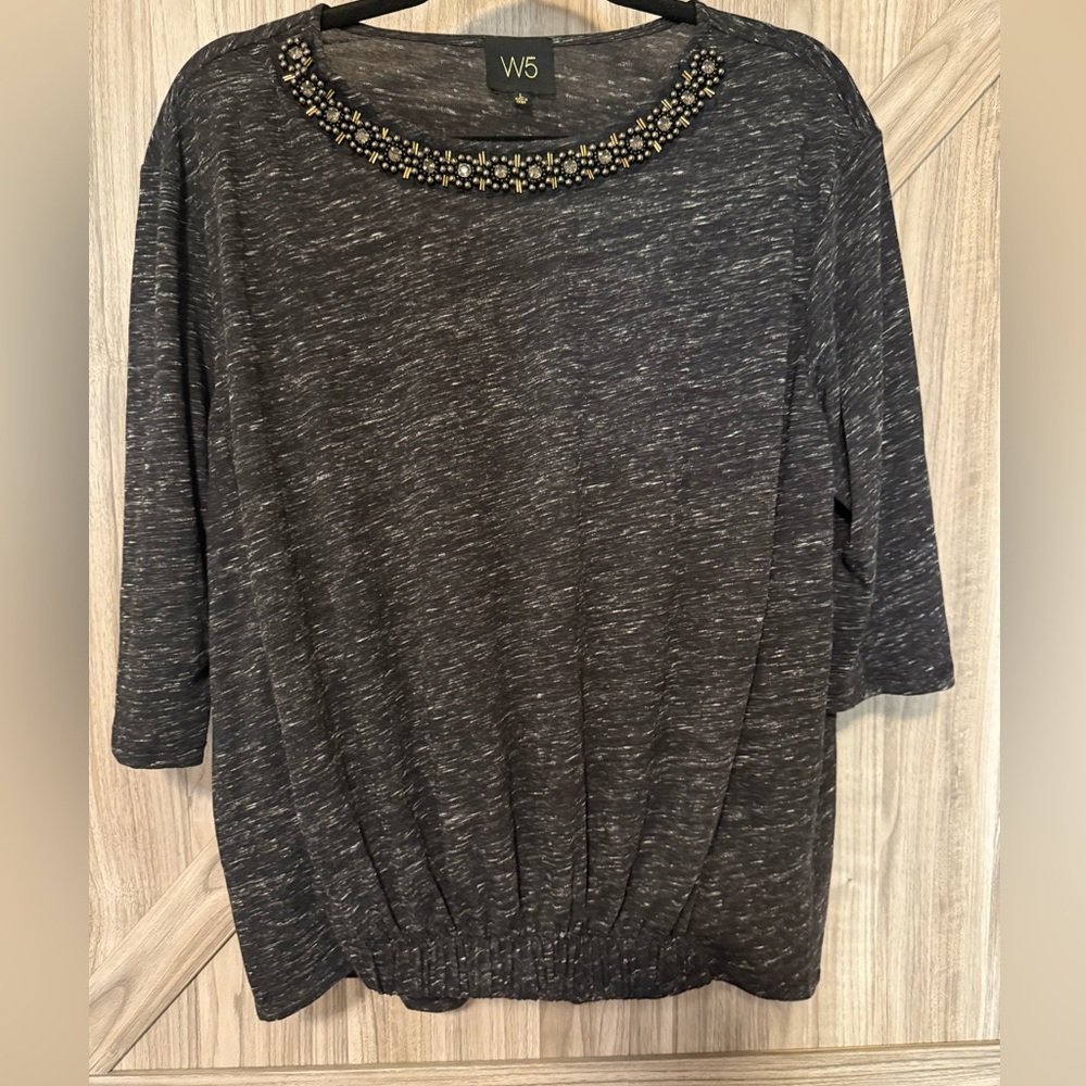 W5 Charcoal Embellished Top